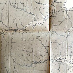 Map Coal Outcrops 1878 KKK Geological Greene County Pennsylvania Victorian DWZ1